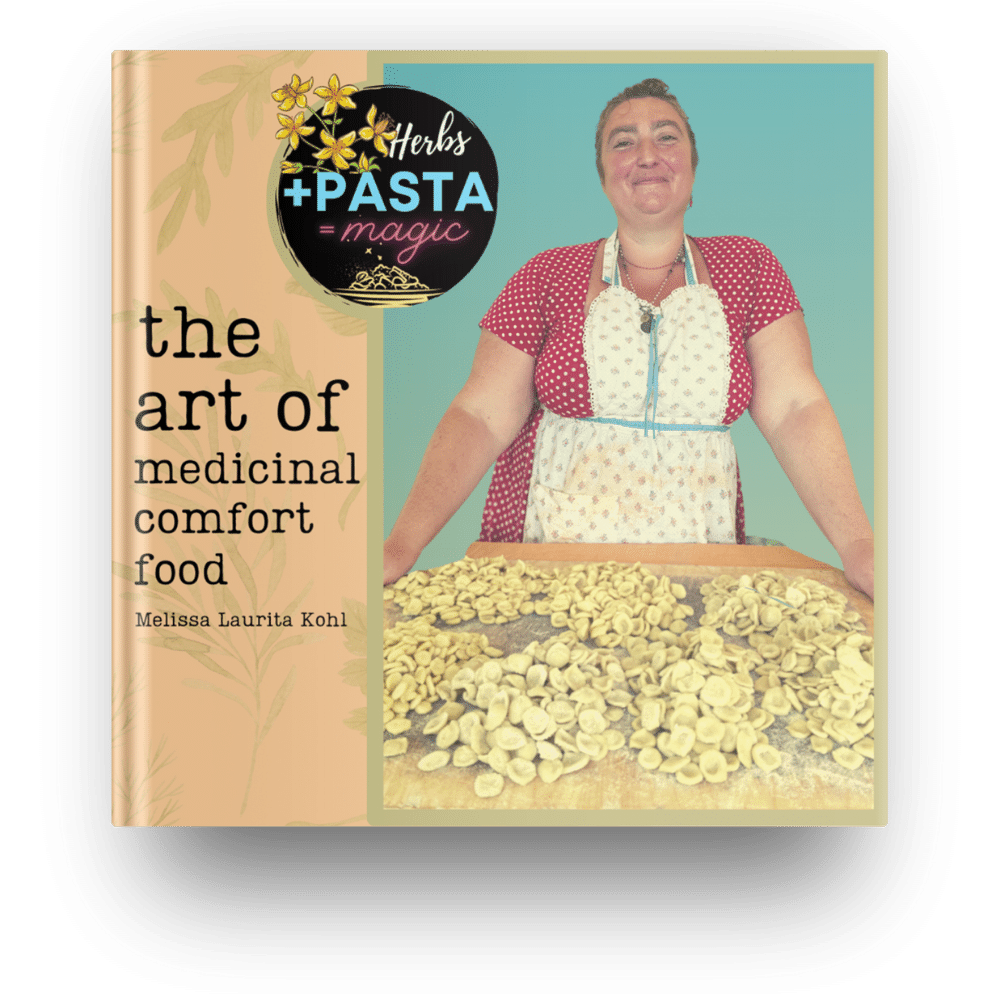 The Art of Medicinal Comfort Food Book is laying on a couch